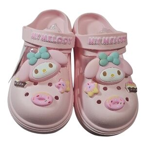 My Melody Sanrio Clogs With 8 Charms Size 37/38 Womens 7 Pink New With Tags‎